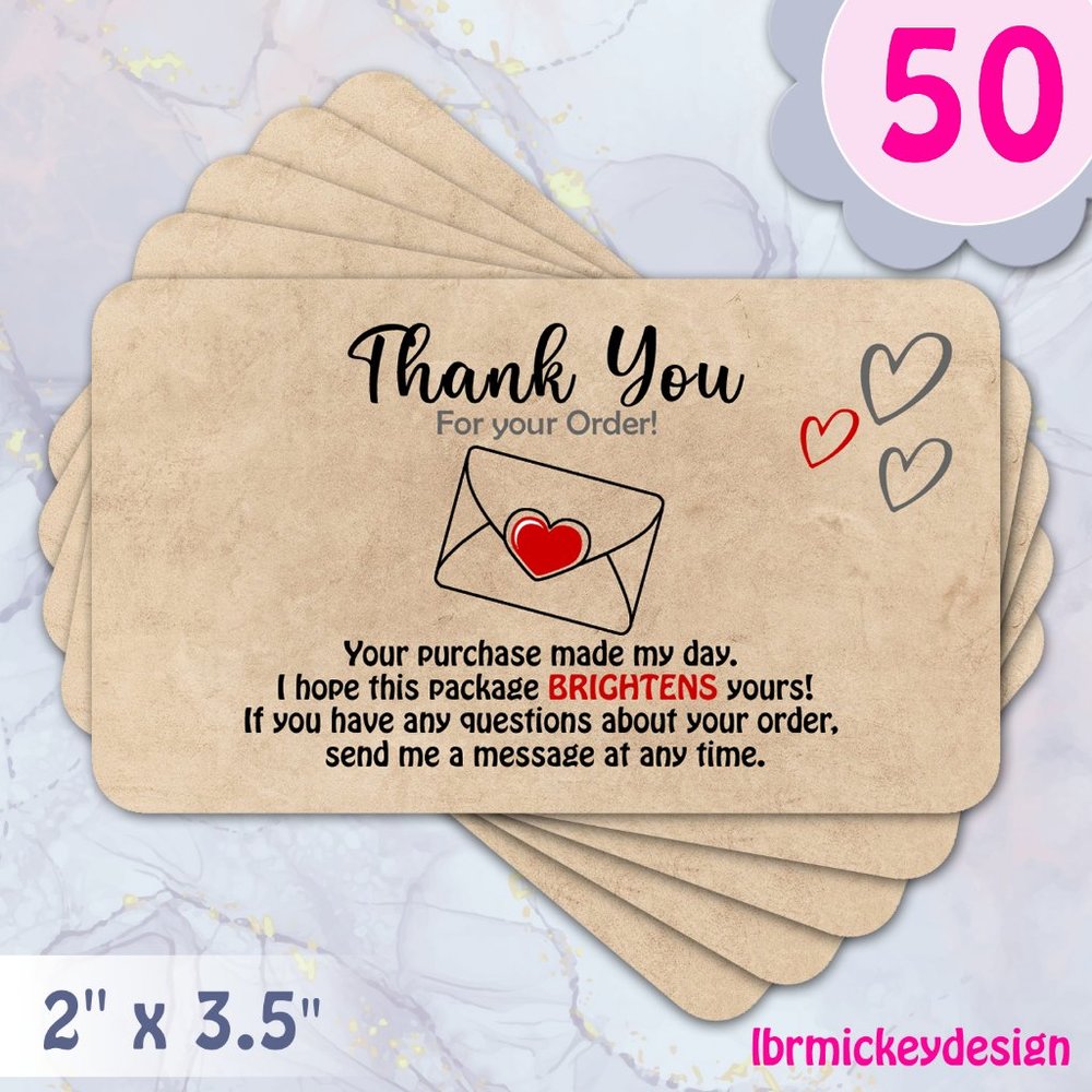 ♥️ 5x25 / 50 Thank You Cards